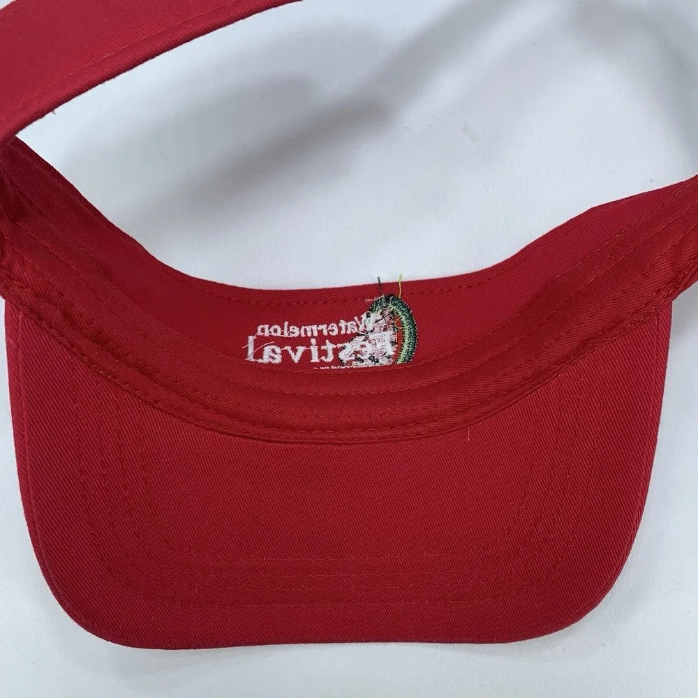 Watermelon Festival Visor Rush Springs Oklahoma Red Adjustable OSFM Otto Hat Cap